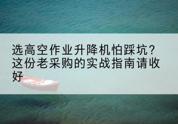 太湖高空作业升降机厂家推荐-选高空作业升降机怕踩坑？这份老采购的实战指南请收好